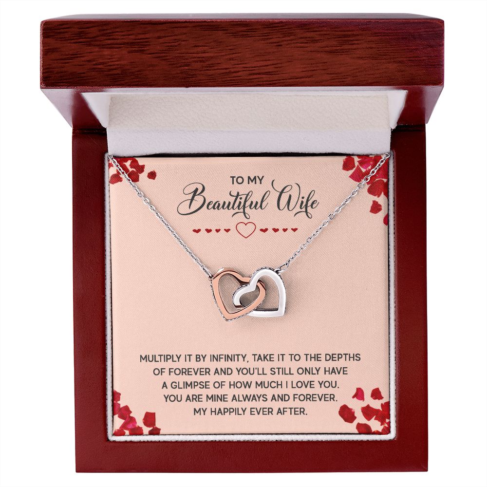 To My Beautiful Wife Necklace, Wedding Anniversary Jewelry For Women, Necklace For Wife from Husband, Gifts For Wife Birthday Gifts Necklace, Jewelry With Message Card In A Gift Box