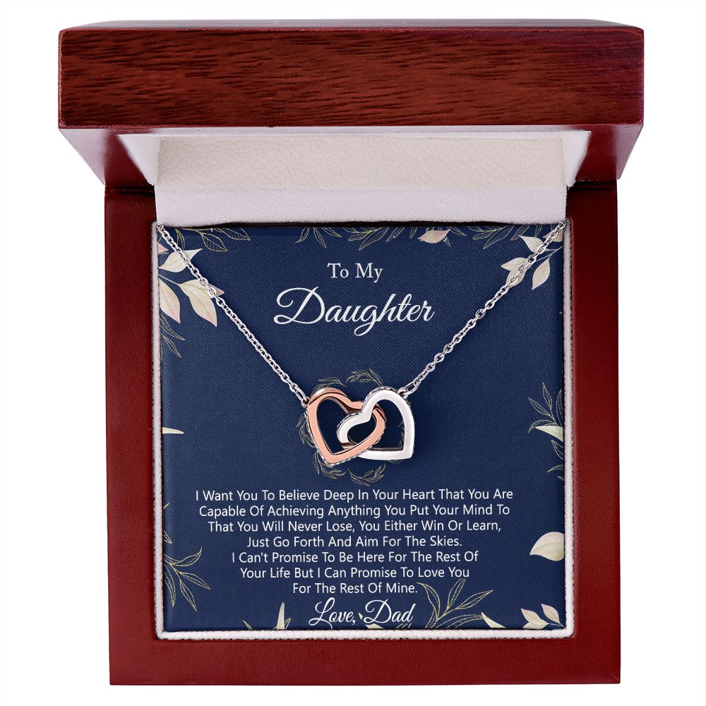 Gift For Daughter from Dad Daughter Father Necklace for Daughter Gift from Dad To My Daughter Necklace Daughters Birthday Christmas Jewelry Birthday Gifts for Women Girls Interlocking Hearts Necklace