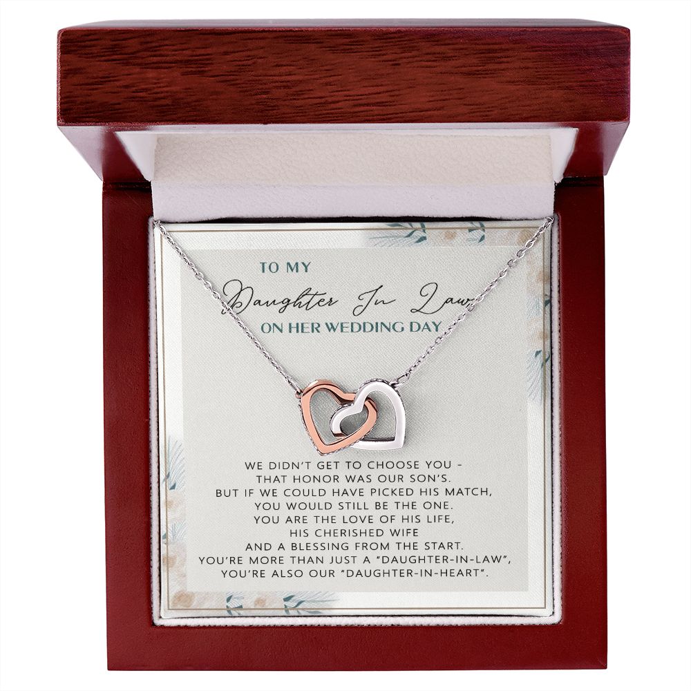 Wedding Gift From mother On Wedding Day To My Daughter-in-law Wedding Day Interlocking Hearts Necklace