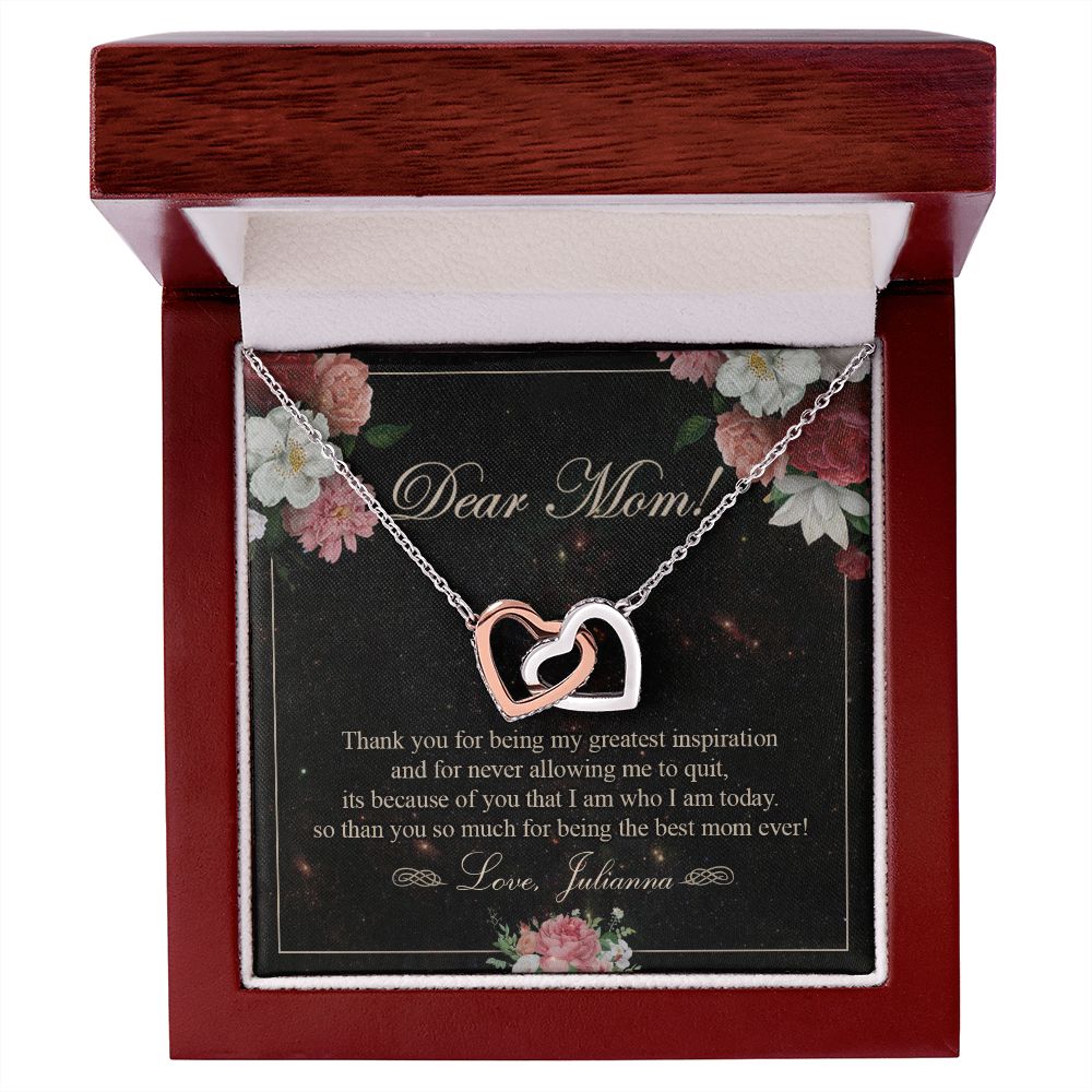 To My Mom Necklace, Gift For Mom On Mother's Day Thank You Mom Gifts From Kids Mom Julianna Interlocking Hearts Necklace