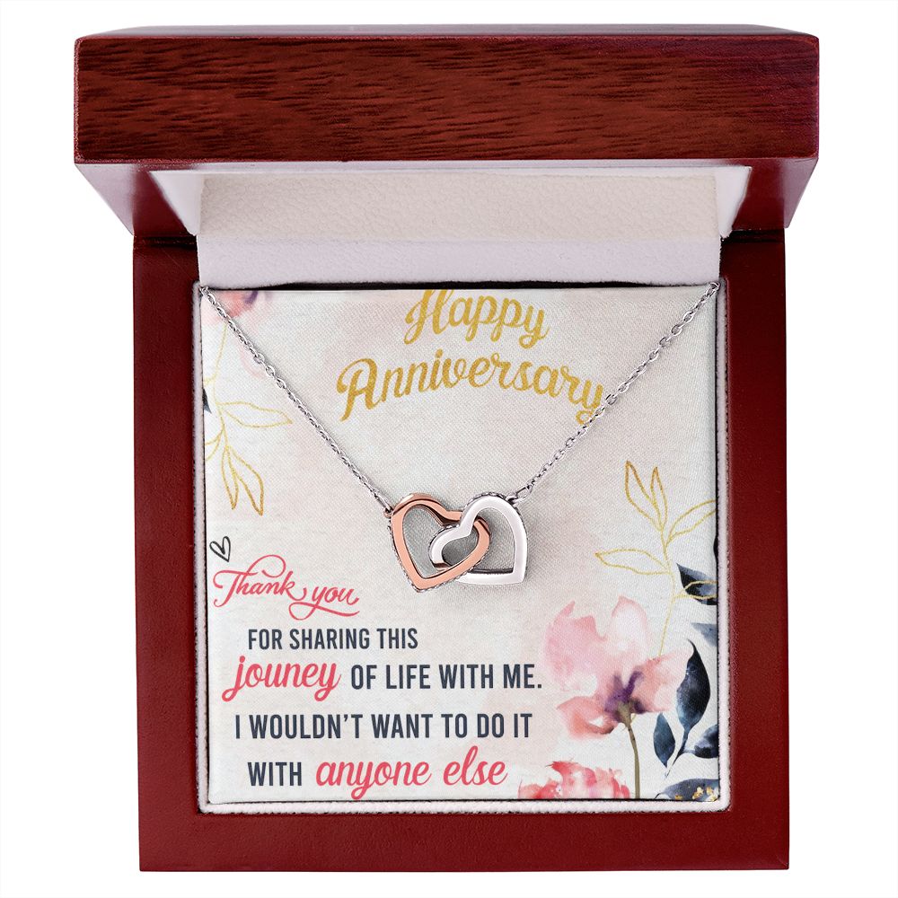 To My Wife Necklace, Wedding Anniversary Jewelry For Women, Necklace For Wife from Husband, Gift For Wife Birthday Gifts From Husband Necklace, Jewelry With Message Card In A Gift Box9 Interlocking Hearts Necklace