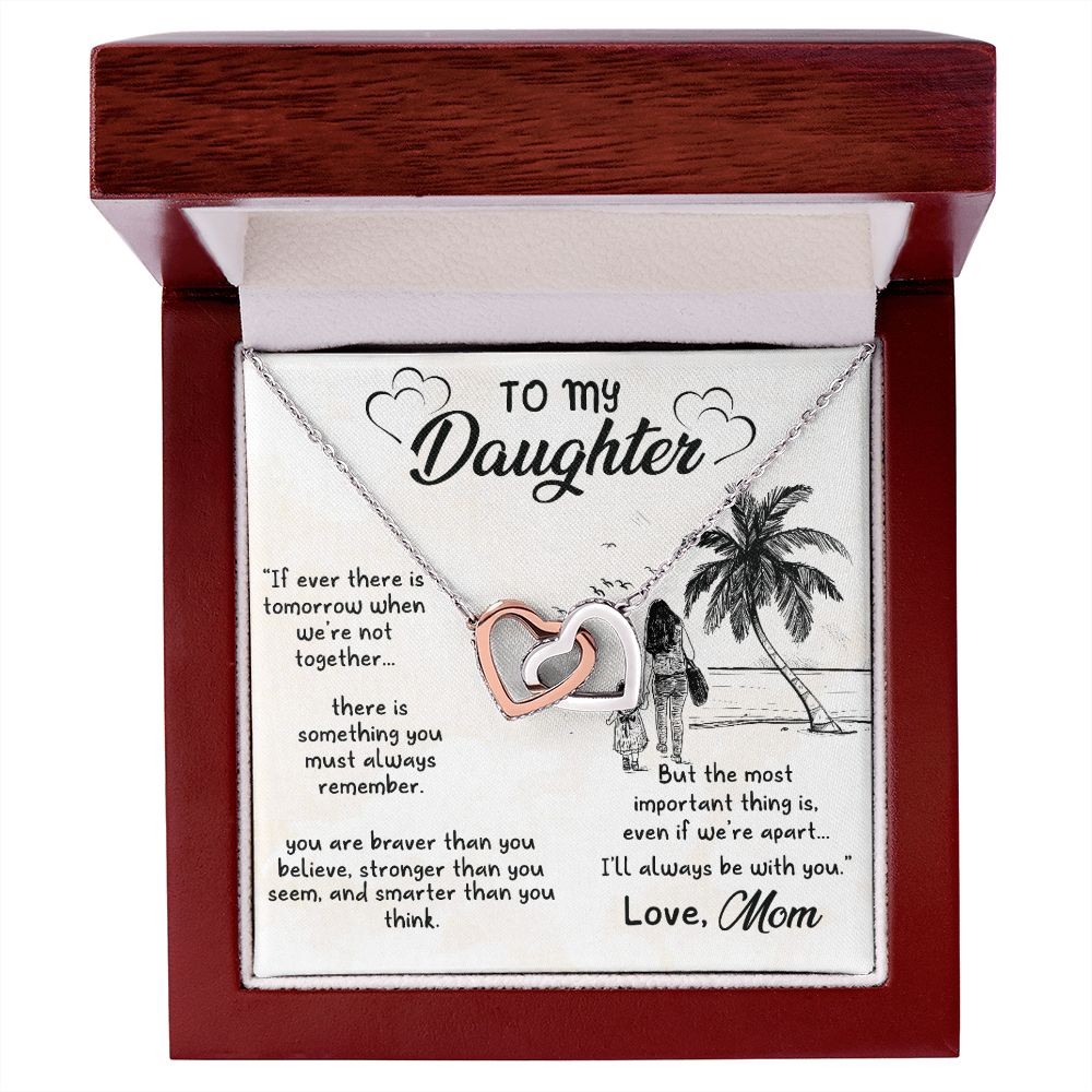 To My Daughter Sunset Necklace Pendant Gift From Mom Necklace The Most Important With Message Card Gift Box Gift For To Daughter, Daughter In Law On Birthday Anniversary Interlocking Hearts Necklace