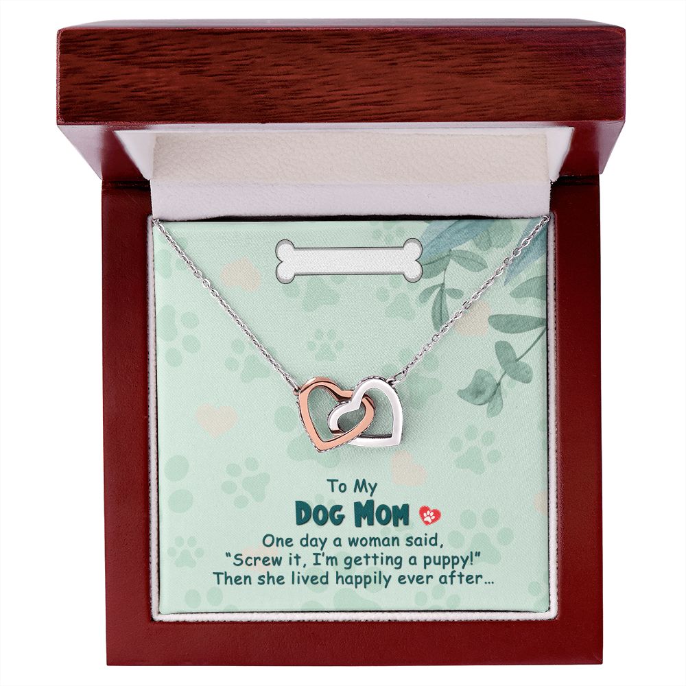 Love Knot Necklace, Dog Mom Gift For Mother's Day, Dog Mom Necklace For Women, Dog Mama Sentimental Gift, Dog Lover Gifts For Her, Unique1 Interlocking Hearts Necklace