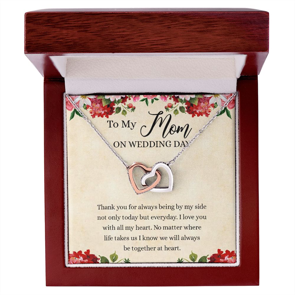 Gift for Mother of The Groom Necklace Gift for Mom on Wedding Day Gift for Maid of Honor Gift for Bridesmaid Proposal Gift to My Mom Necklace from Daughter Interlocking Hearts Necklace