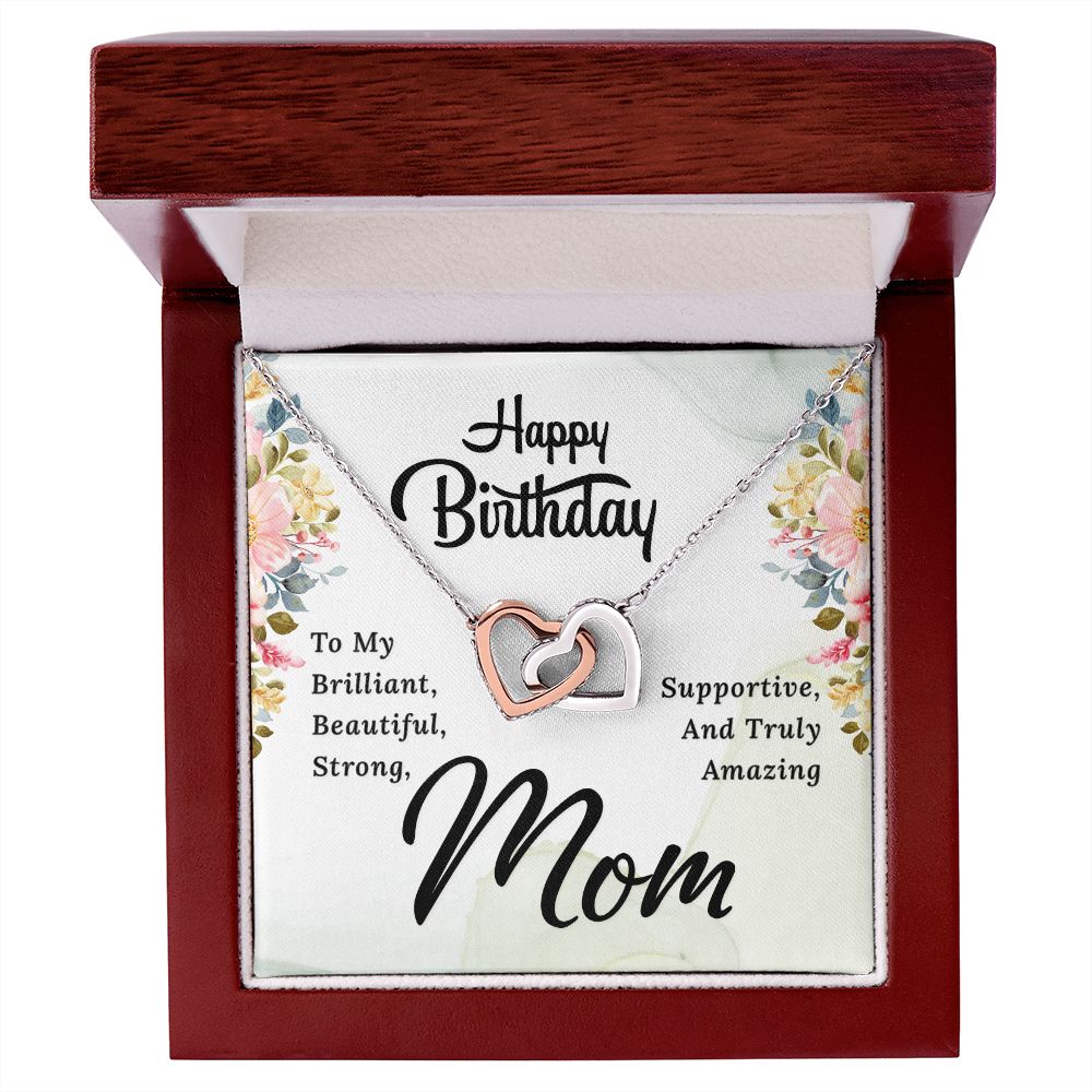 Mom Necklace Gifts for Mom from Daughter to Mom Gifts for Mothers Day from Daughter, To My Mom Necklace from Daughter to Mom Birthday Gifts Necklace with Message Card and Gift Box2229 Interlocking Hearts Necklace