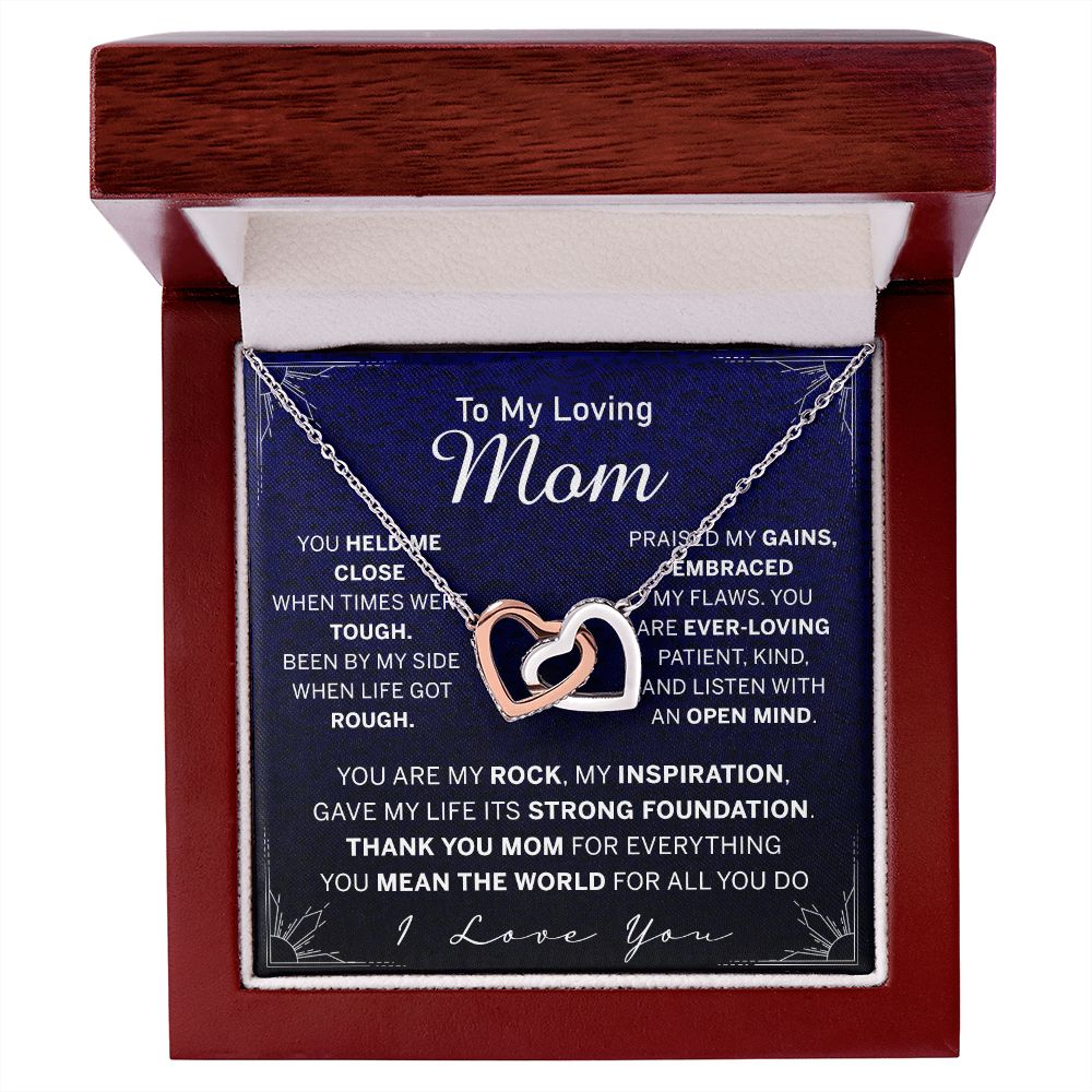 To My Mom Necklace, Gift For Mom, Mother's Day Gift from Daughter, Mom Jewelry Gift for Mothers Day, Birthday Gift for Mother, Moms Gift from Daughter Son, Necklace for Mom Mother Interlocking Hearts Necklace
