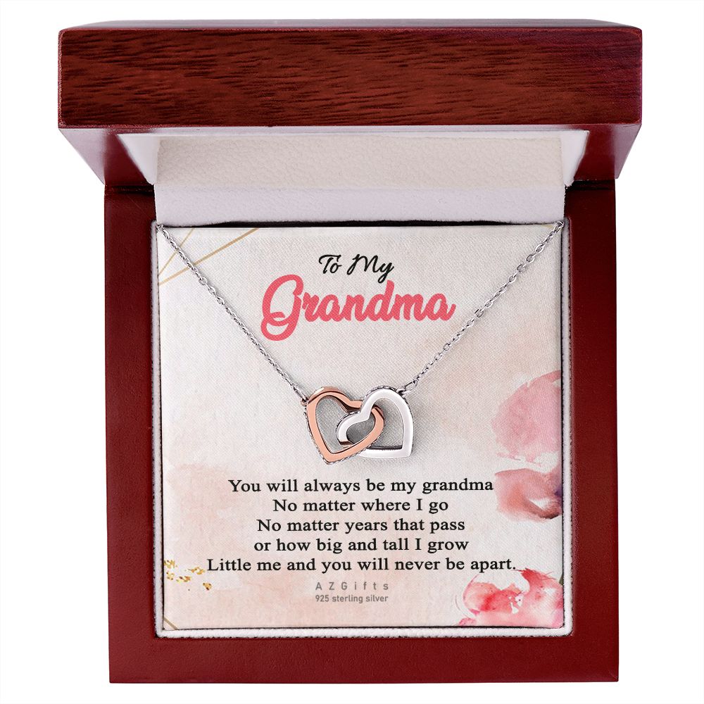 To My Grandma Necklace, Gift for Grandmother Necklace, Mothers Day Gift For Grandma Nana, Grandma Jewelry From Grandchildren GrandKids , Jewelry Box Gift For Grandma Grandmother13 Interlocking Hearts Necklace