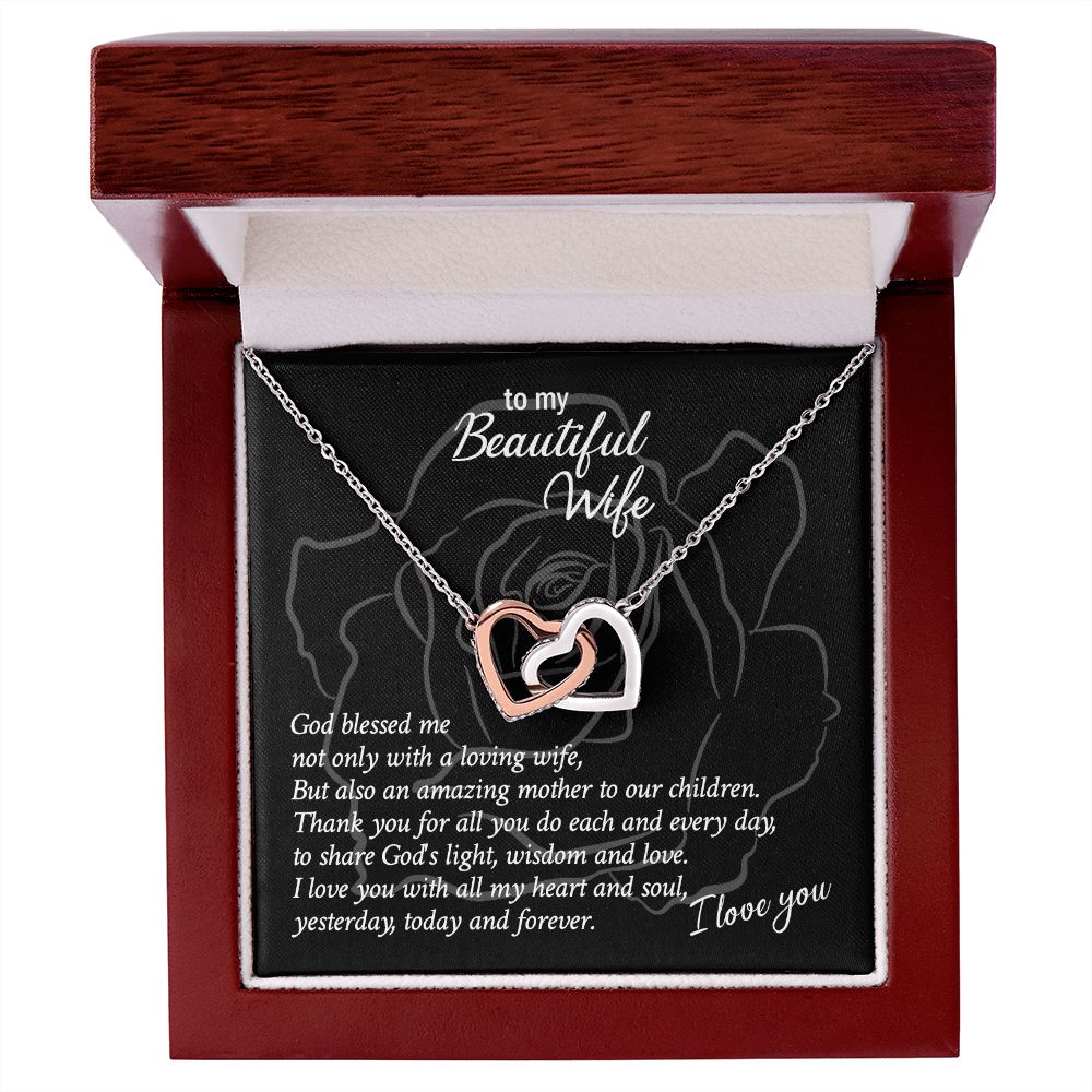 Necklace Gift for Wife, To My Beautiful Wife Hearts Necklace Gift Set Necklaces for Women, Necklace for Wife From Husband, Jewelry Gifts for Women, Gift Items for Women, Birthday Gifts for Her