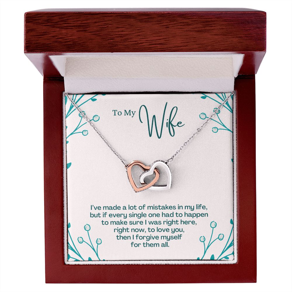 To My Wife Necklace Pendant Gift From Husband I've Made A Lot Of Mistakes With Message Card and Gift Box. Valentine's Day Gift For Wife Future Wife Interlocking Hearts Necklace