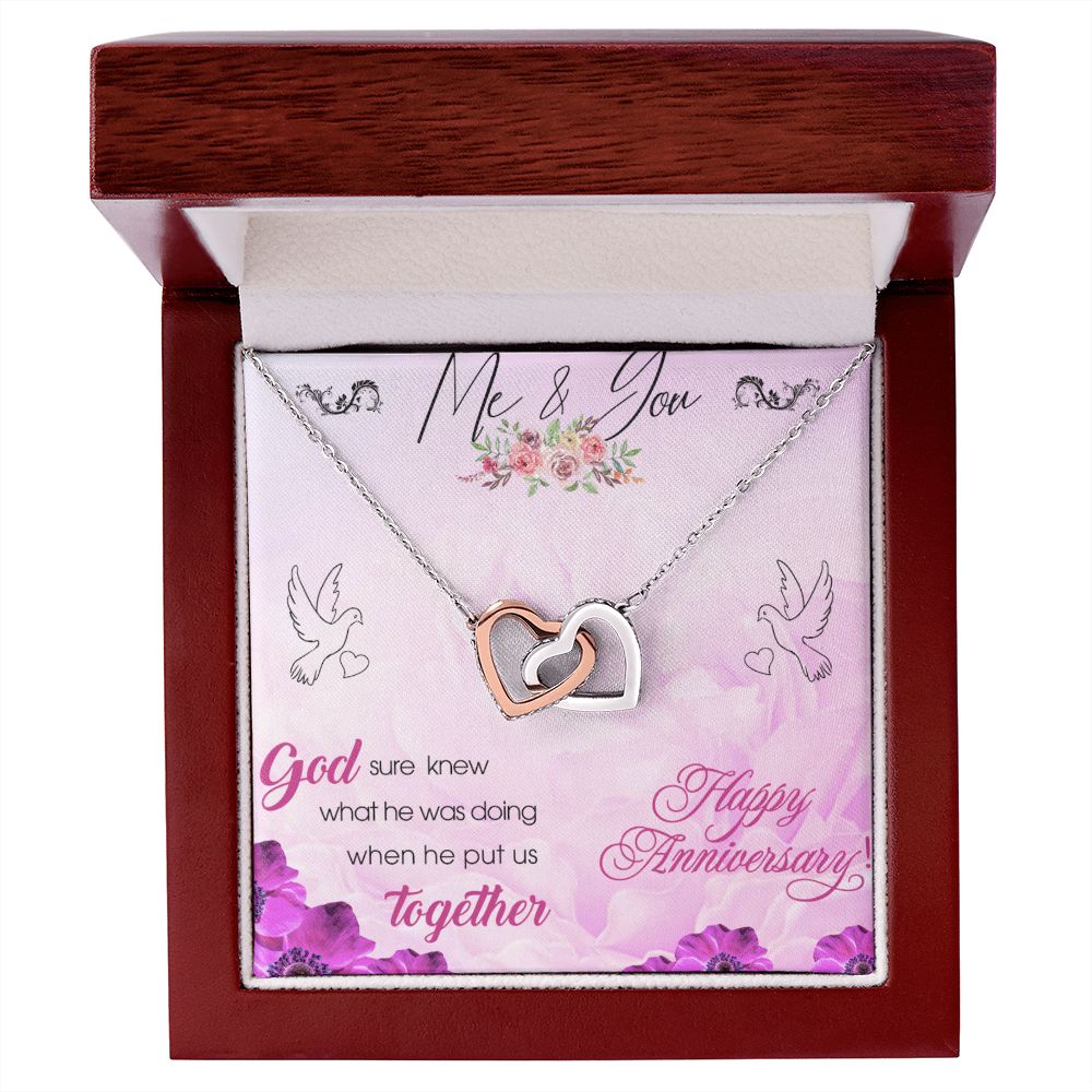 To My Wife Necklace, Wedding Anniversary Jewelry For Women, Necklace For Wife from Husband, Gift For Wife Birthday Gifts From Husband Necklace, Jewelry With Message Card In A Gift Box8 Interlocking Hearts Necklace