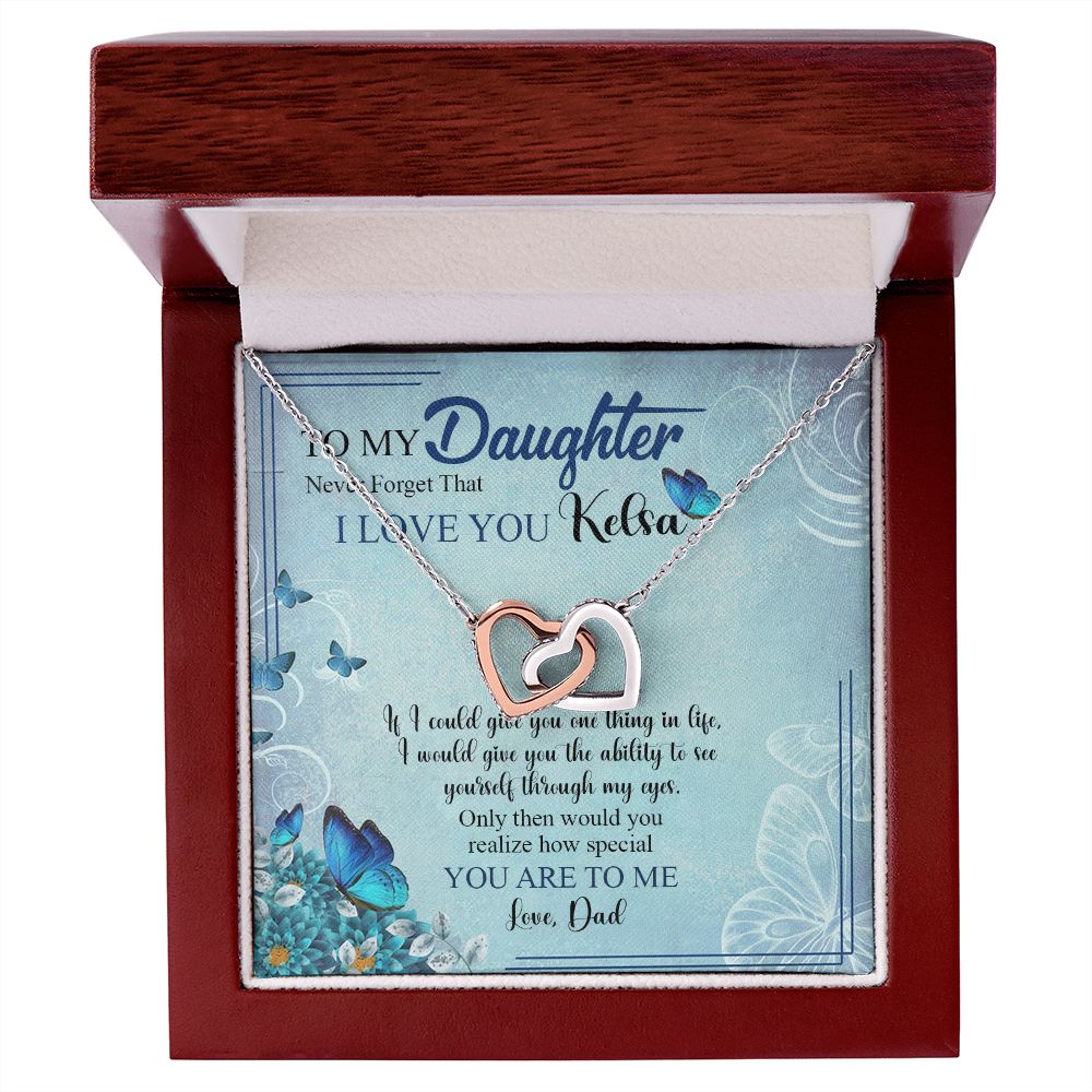 Mother Daughter Gift Ideas, To My Daughter Gift Necklace from Mom, Jewelry Pendant Present for Daughter, Birthday Christmas Gift Graduation Gifts for Daughters, Mother and Daughter Necklace 21 Interlocking Hearts Necklace