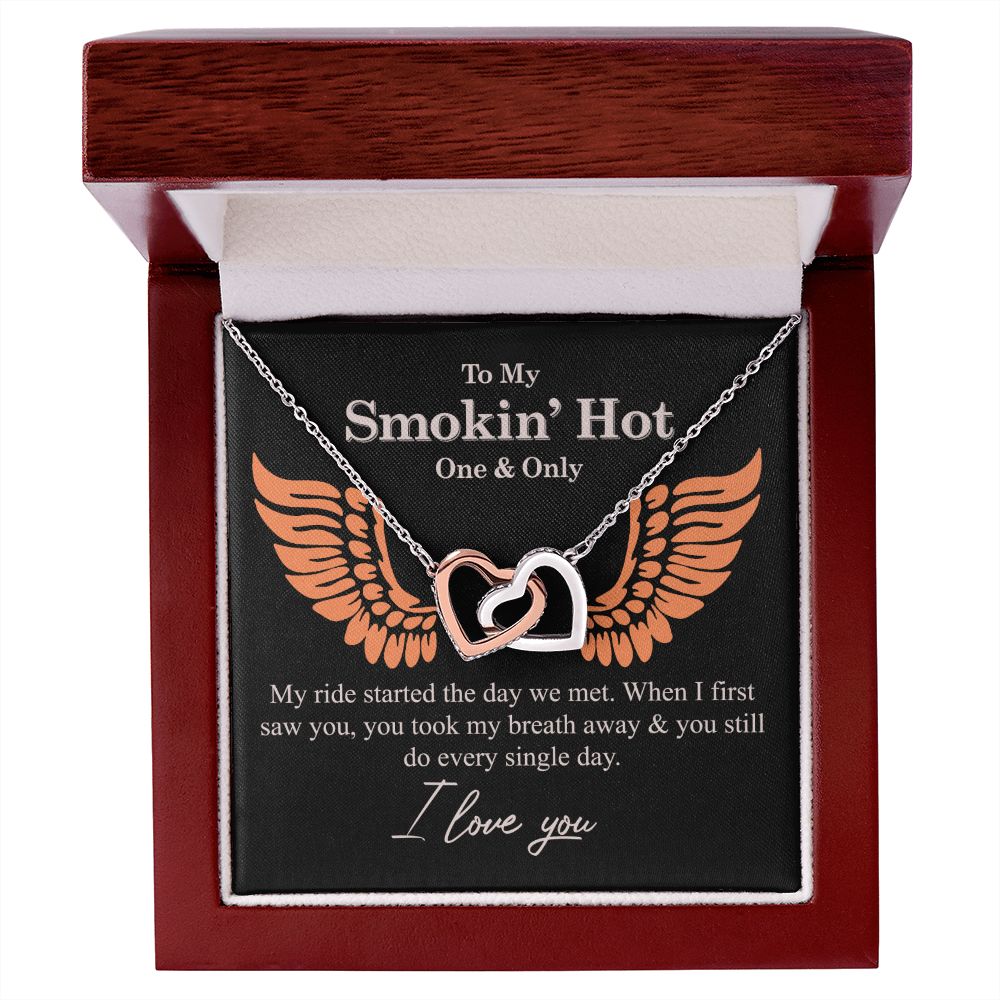 To My Smokin' Hot Necklace Gift One And Only - My Ride Started Alluring Necklace Interlocking Hearts Necklace