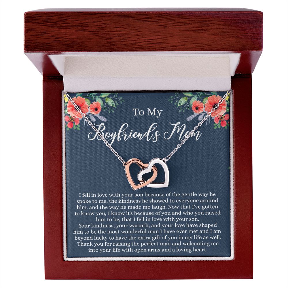 To My Boyfriends Mom, Gifts For Boyfriend Mom, Boyfriends Mom Birthday Gift Idea, Boyfriend Mother Gift, Necklace for Boyfriends Mom, Mother's Day Gift Necklace for Women Interlocking Hearts Necklace