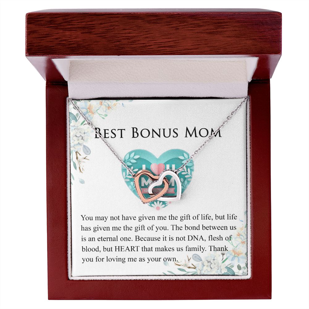Mother Daughter Necklace as Daughter Gift from Mom, Mom Necklace as Christmas Gift for Mom from Son, Birthday Gift for Mother in Law Necklace, Bonus Mom Gifts for Step Mom Necklace Interlocking Hearts Necklace