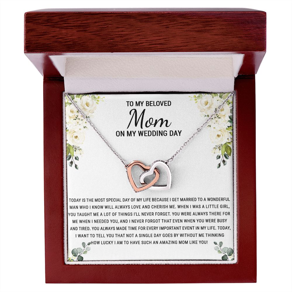 To My Beloved Mom On My Wedding Day Necklace, Daughter Gift for Mom, Bride Gift for Mother, Mother of Bride Gift, Necklace for Mother of Bride Wedding Day, To my Mom Necklace