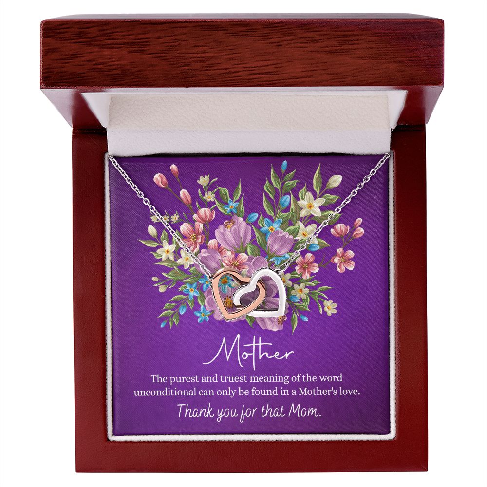 Happy Mother's Day Gift for Mom from Daughter Message Card Necklace Gift Idea Mother Jewelry Mom Necklace from Daughter To My Mom Love Knot Necklace Pendant Interlocking Hearts Necklace