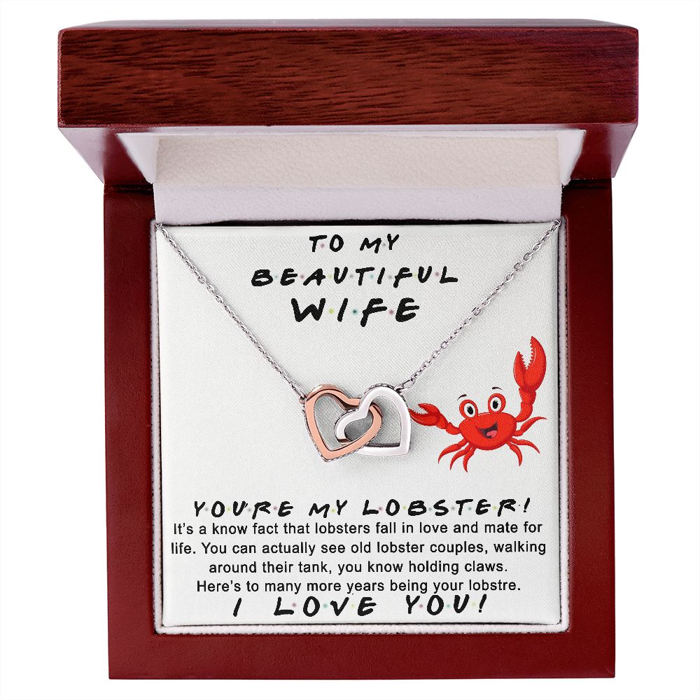 To My Beautiful Wife Necklace From Husband Jewelry For Women Valentines Day Birthday Gifts For Wife Anniversary Necklaces For Women Interlocking Hearts Necklace
