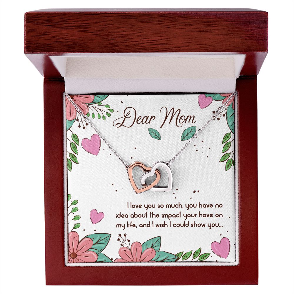 To My Dear Mom Necklace Pendant Gift From Daughter Or Son Necklace For To Mommy, Mother, Mother In Law Gift On Birthday, Anniversary Holiday Gift 30821 Interlocking Hearts Necklace