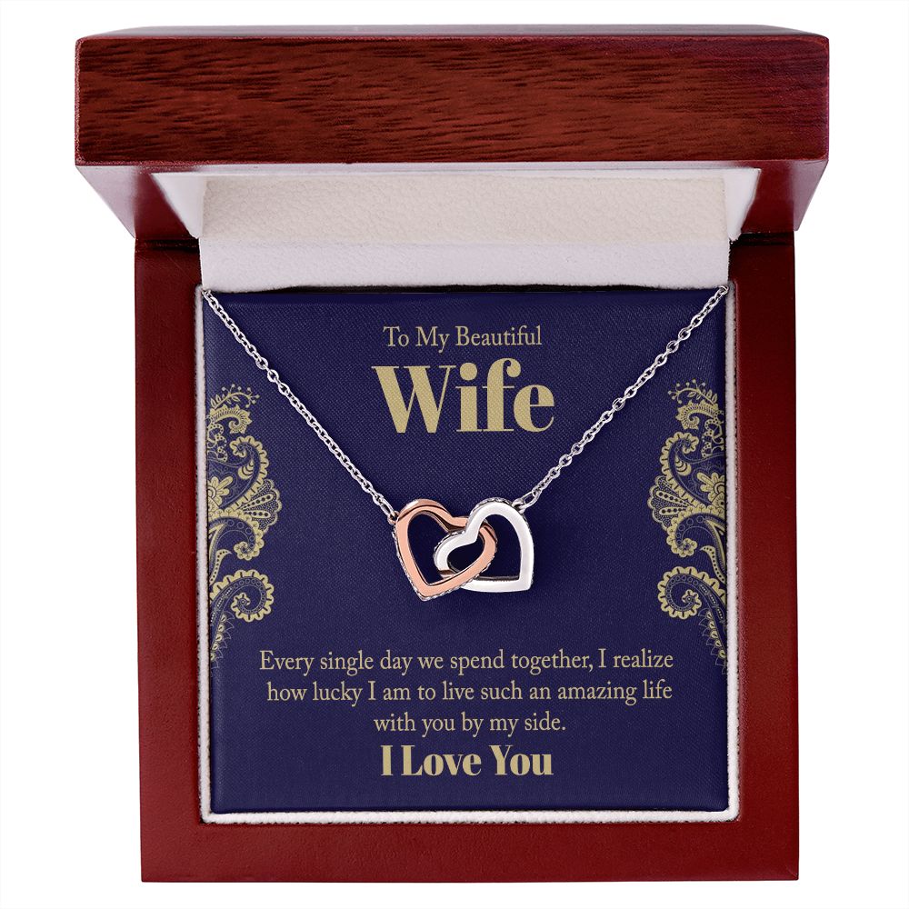 Wife Necklace Gifts From Husband, Wedding Anniversary Jewelry For Wife From Husband, Wife Birthday Gifts From Husband, Necklaces For Wife From Husband To My Wife Heart Necklace Set For Wife