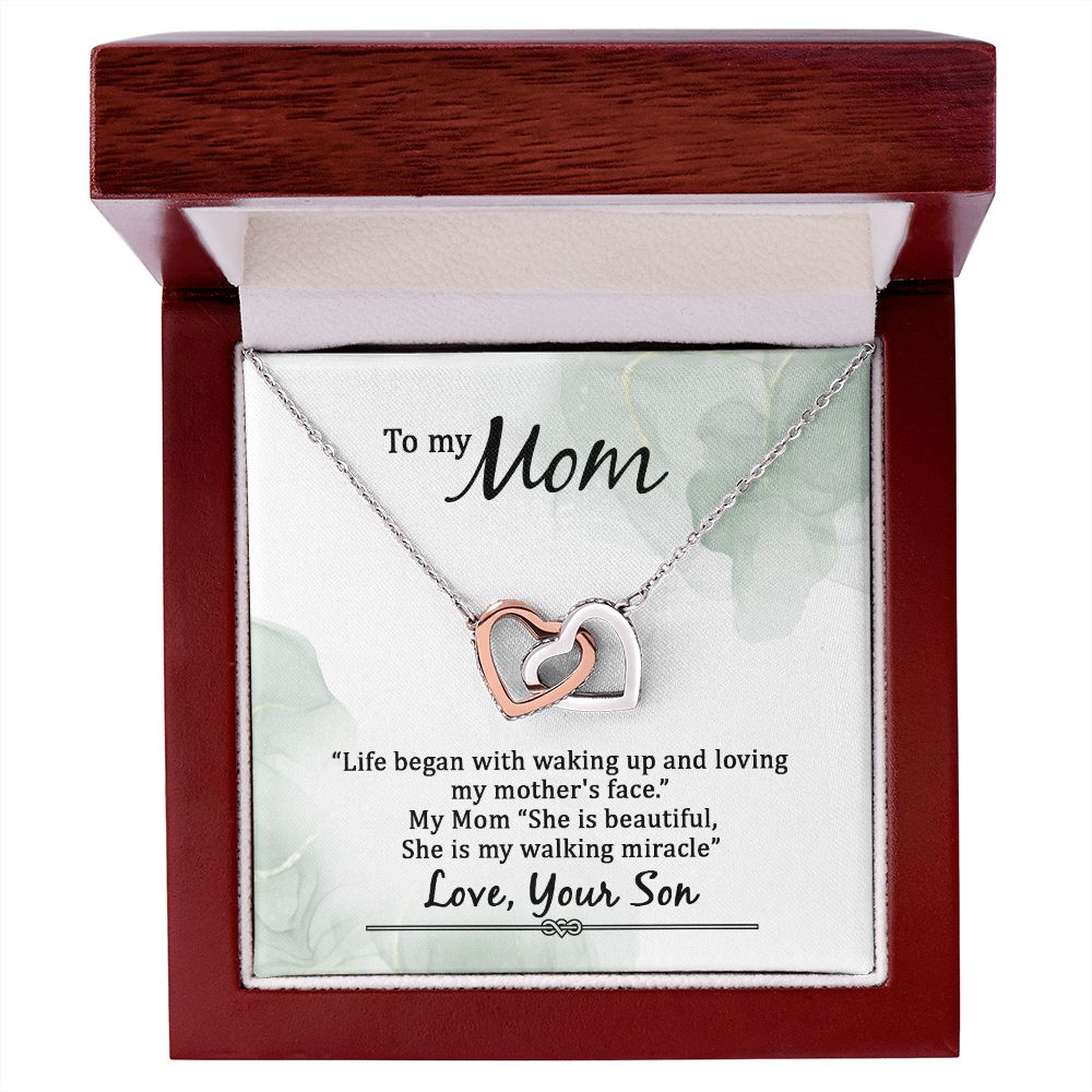 Mom Necklace Gifts for Mom from Daughter to Mom Gifts for Mothers Day from Daughter, To My Mom Necklace from Daughter to Mom Birthday Gifts Necklace with Message Card and Gift Box20 Interlocking Hearts Necklace
