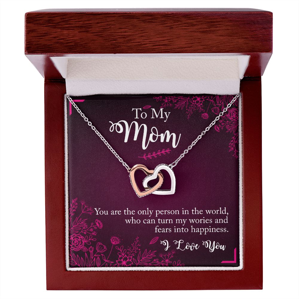 To My Mom Necklace Pendant Gift From Daughter Necklace You Are The Only Person Gift For To Mom Happy Mother's Day Mother In Law Gift On Birthday Anniversary Gift 30821 Interlocking Hearts Necklace