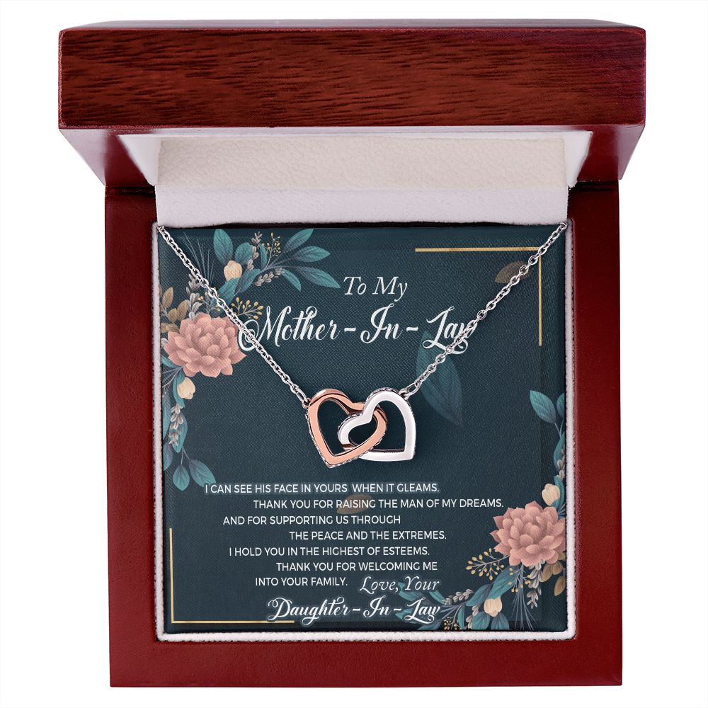 Mother in Law Necklace, Jewelry for Women, Future Mother in Law Gifts from Daughter in Law, Mother of Bride Gifts For Mother in Law, Birthday Gifts For Mother In Law From Daughter In Law2 Interlocking Hearts Necklace