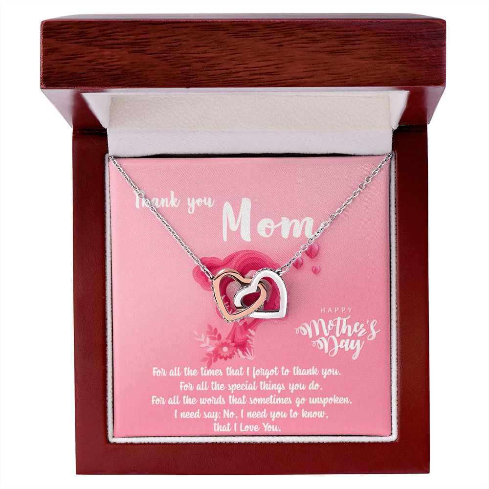Mom Necklace Gifts for Mom from Daughter to Mom Gifts for Mothers Day from Daughter, To My Mom Necklace from Daughter to Mom Birthday Gifts Necklace with Message Card and Gift Box5 Interlocking Hearts Necklace