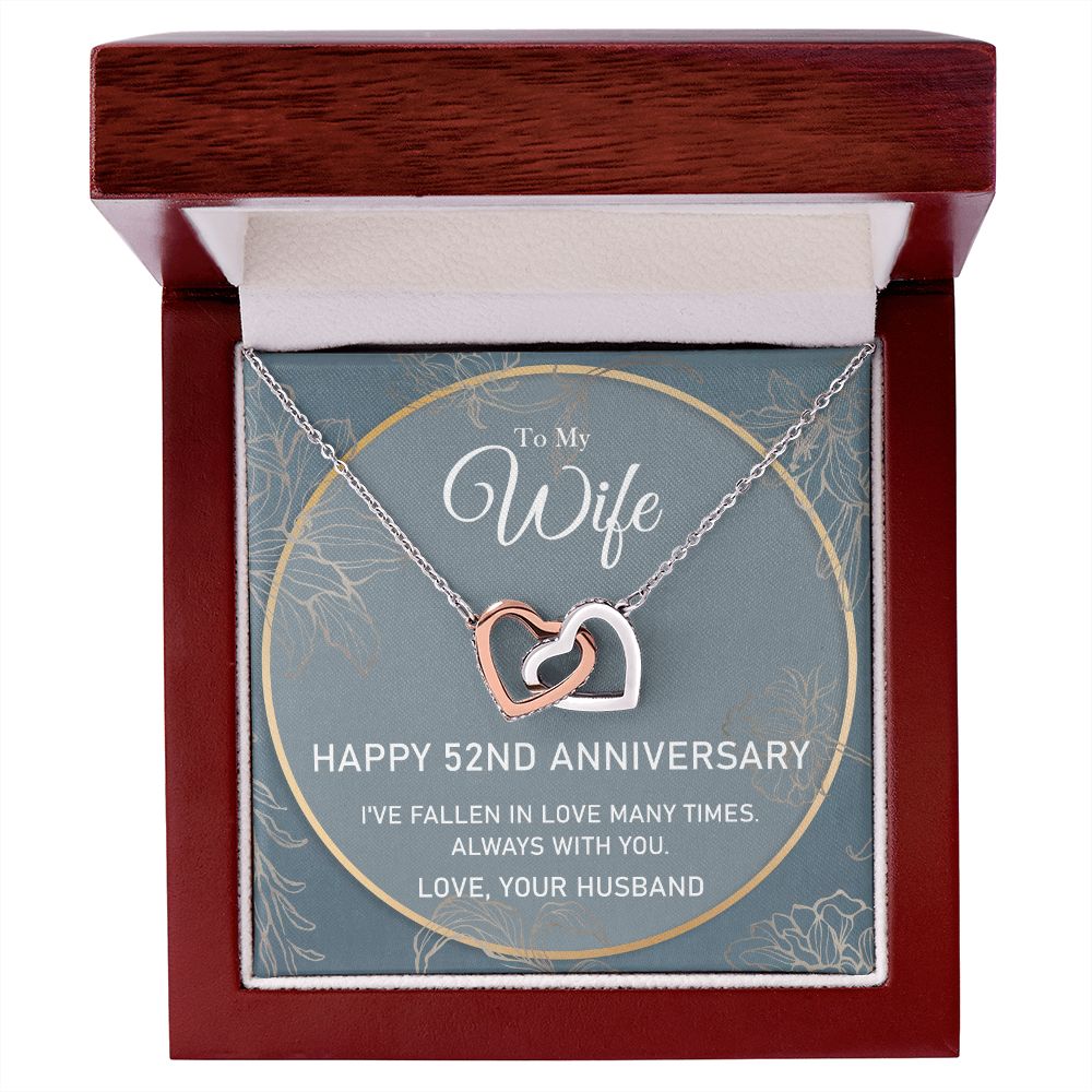 To My Wife Necklace from Husband, Personalized Necklace for Women, Luxury Necklace for Wife from Man Men, Wedding Anniversary Present For Wife, Beautiful Wife Jewelry Christmas Birthday Gifts For Wife5 Interlocking Hearts Necklace