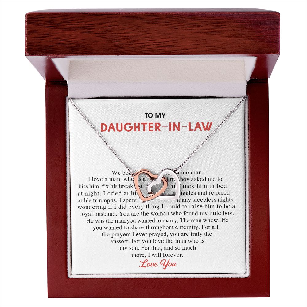 To My Daughter-in-Law Alluring Beauty Necklace Birthday Graduation Gift For Her Interlocking Hearts Necklace