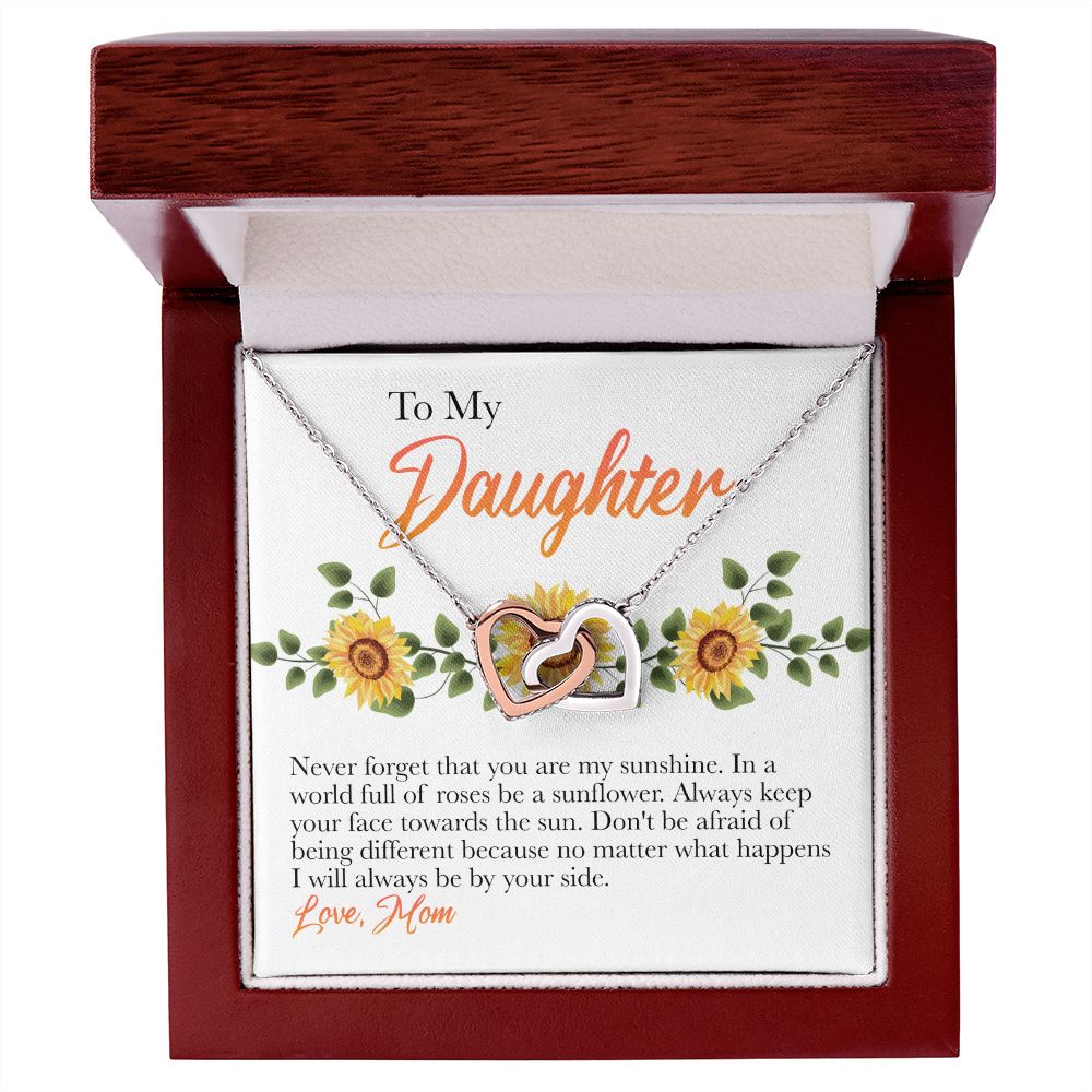 Jewelry Pendant Present for Daughter, To My Daughter Gift Necklace from Mom, Mother Daughter Gift Ideas, Birthday Christmas Gift Graduation Gifts for Daughters, Mother and Daughter Necklace 12 Interlocking Hearts Necklace