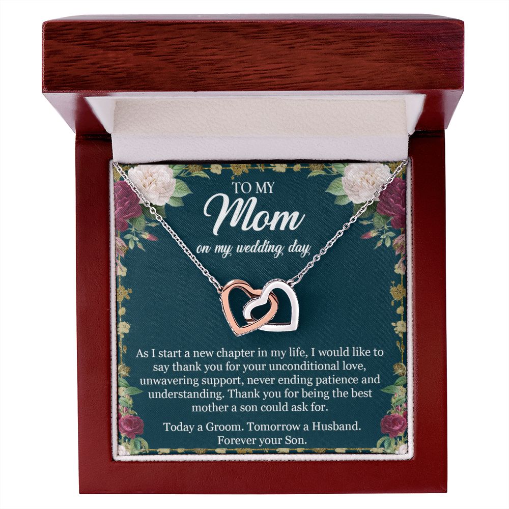 To My Mom Necklace, Gift For Mom, Mother's Day Gift from Daughter, Mom Jewelry Gift for Mothers Day, Birthday Gift for Mother, Moms Gift from Daughter Son, Necklace for Mom Mother 3 Interlocking Hearts Necklace