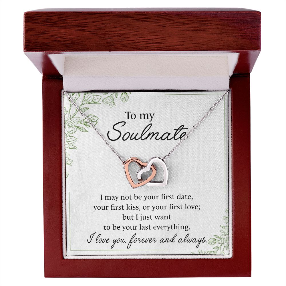 To My Soulmate Necklace for Women Birthday Christmas Jewelry Gifts For My Wife with Message Card Box Personalized Gift Present Pendant for Future Wife Soulmate Girlfriend Love 25 Interlocking Hearts Necklace