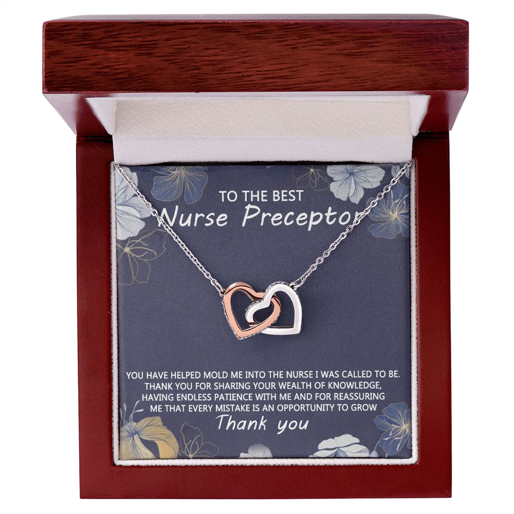 Congratulations Jewelry Necklace, Nurse Preceptor Gift, nurse preceptor Jewelry thank you Card Necklace To The Best Nurse Preceptor Necklace On Graduation Gift Necklace Graduation Gift for Her Interlocking Hearts Necklace