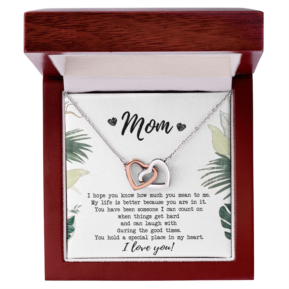 Mothers Day Gift, Gift for Mom, Birthday, Heart Necklace, Mother Daughter Necklace, Gifts for Mom from Daughter, from Son to Mom Interlocking Hearts Necklace