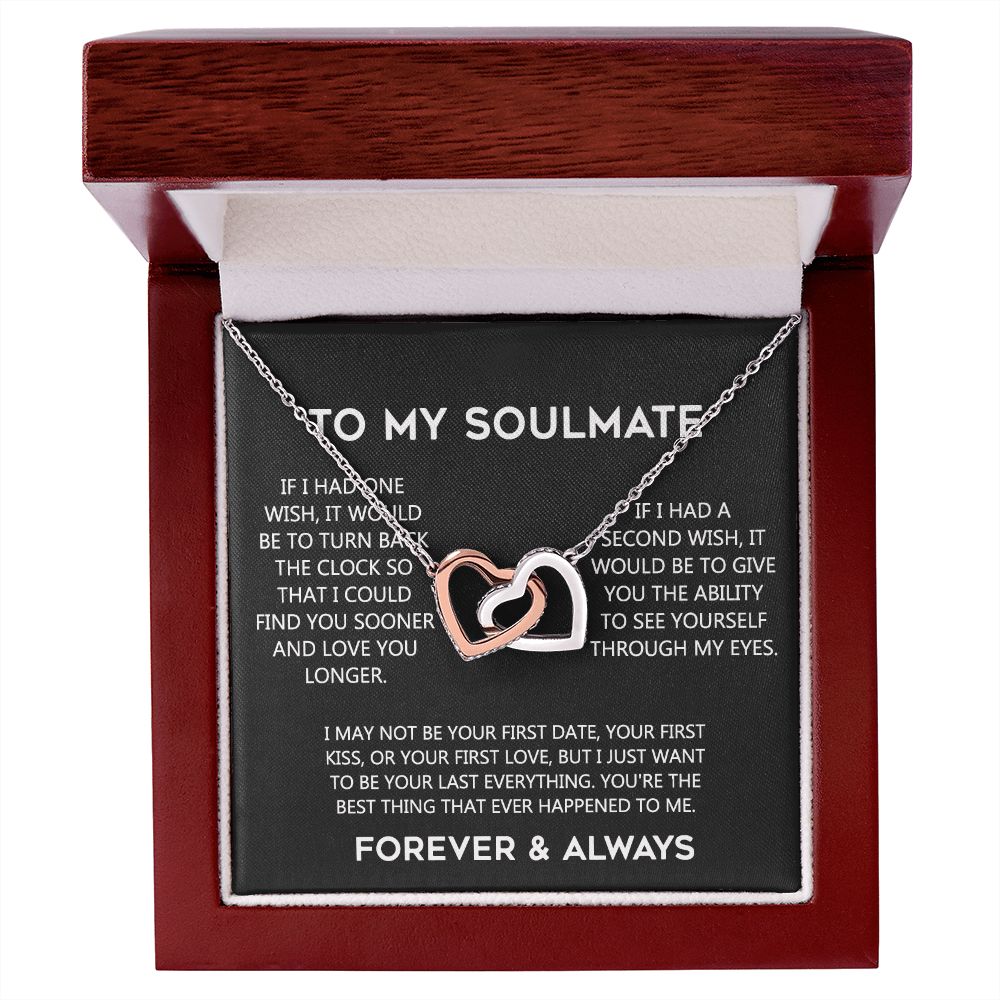 To My Soulmate Eternal Hope Necklace  Wife Soulmate Valentines Day Gift for Her 175144059615 Interlocking Hearts Necklace