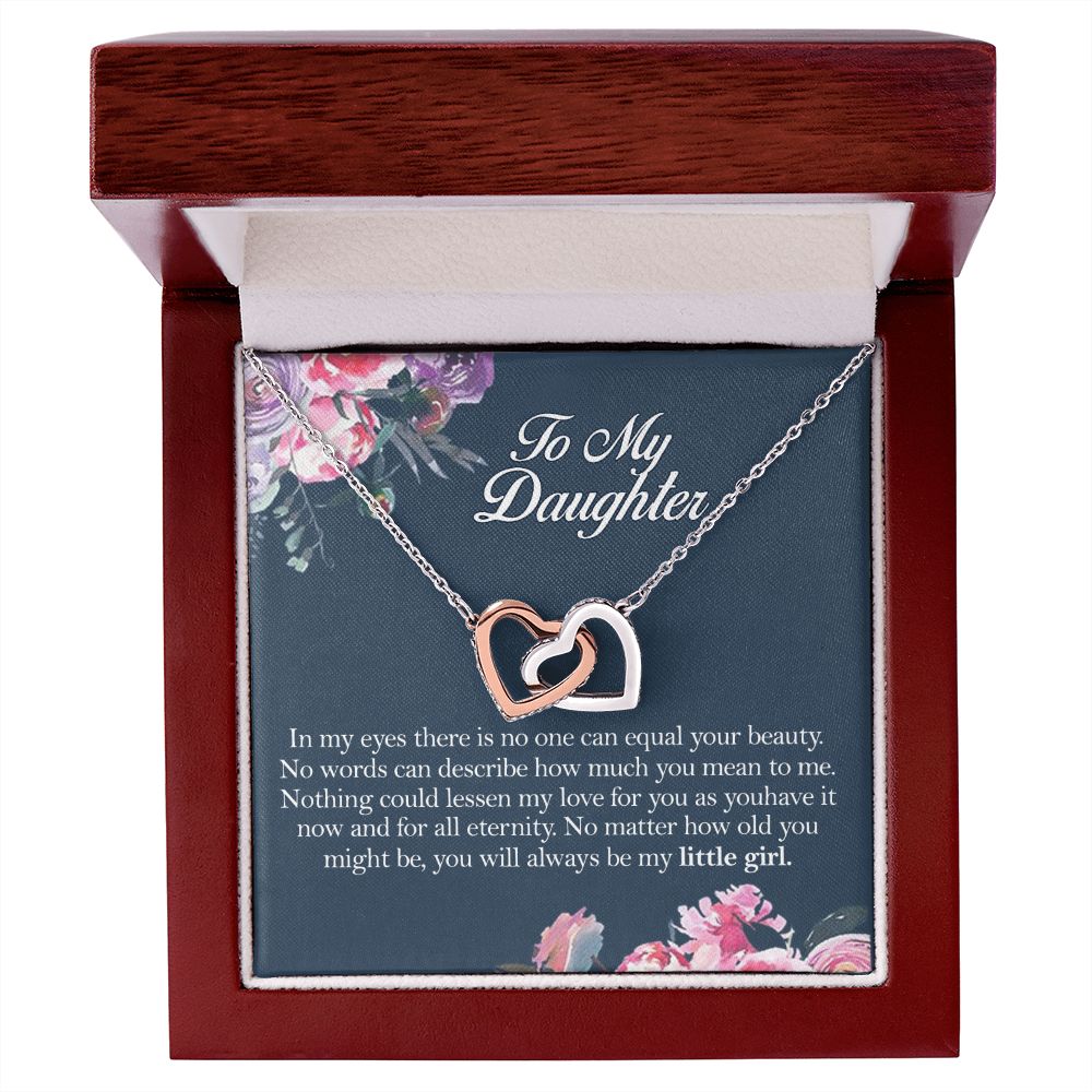 Mother Daughter Gift Ideas, To My Daughter Gift Necklace from Mom, Jewelry Pendant Present for Daughter, Birthday Christmas Gift Graduation Gifts for Daughters, Mother and Daughter Necklace 2139 Interlocking Hearts Necklace