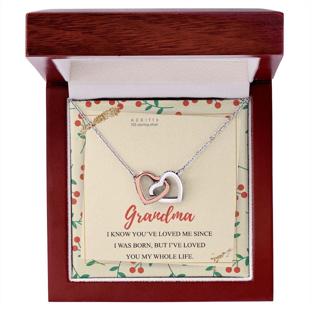 To My Grandma Necklace, Gift for Grandmother Necklace, Mothers Day Gift For Grandma Nana, Grandma Jewelry From Grandchildren GrandKids , Jewelry Box Gift For Grandma Grandmother15 Interlocking Hearts Necklace