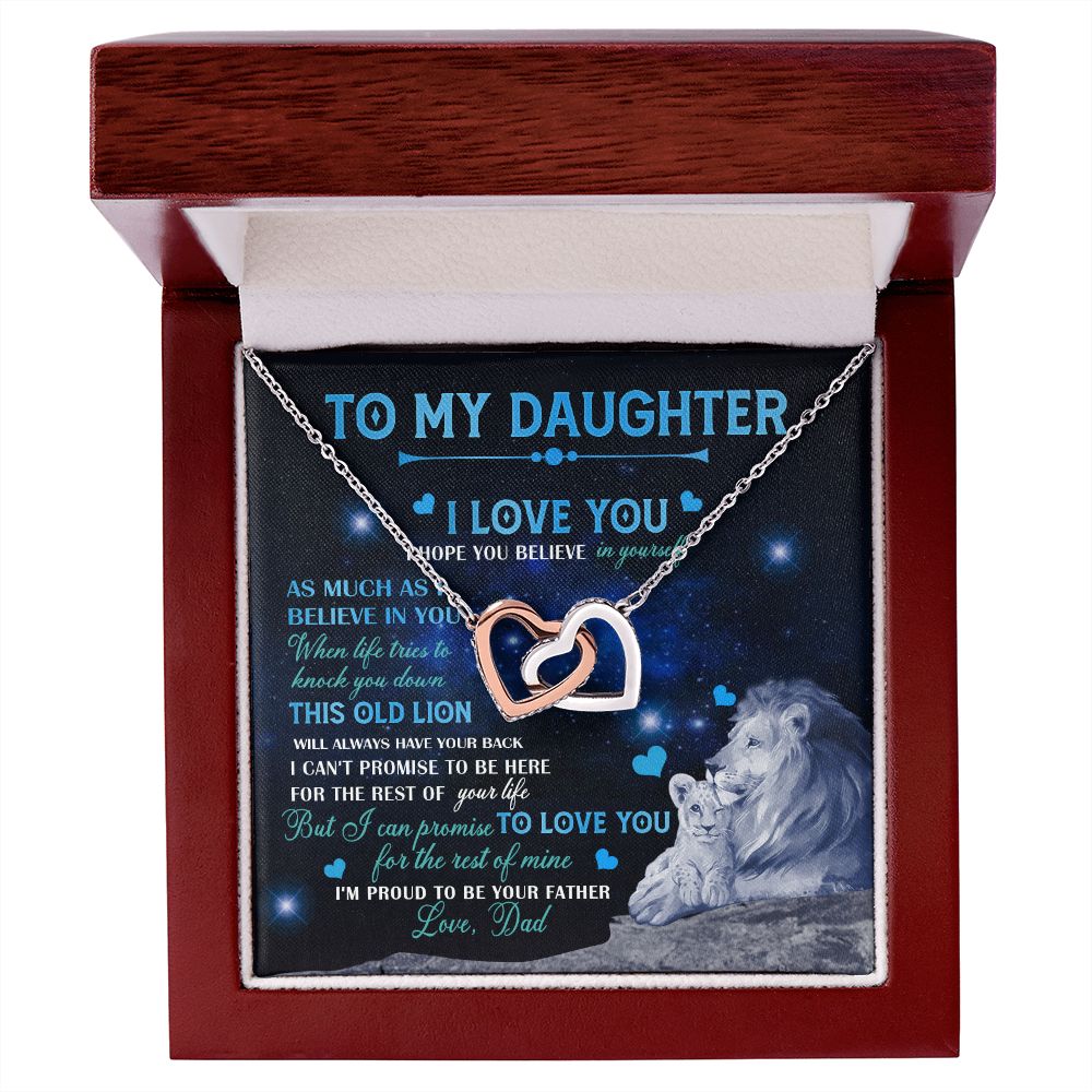 Dad To Daughter Necklace Jewelry Gift for Daughter from Dad Father Daughter Gift 175009114907 Interlocking Hearts Necklace