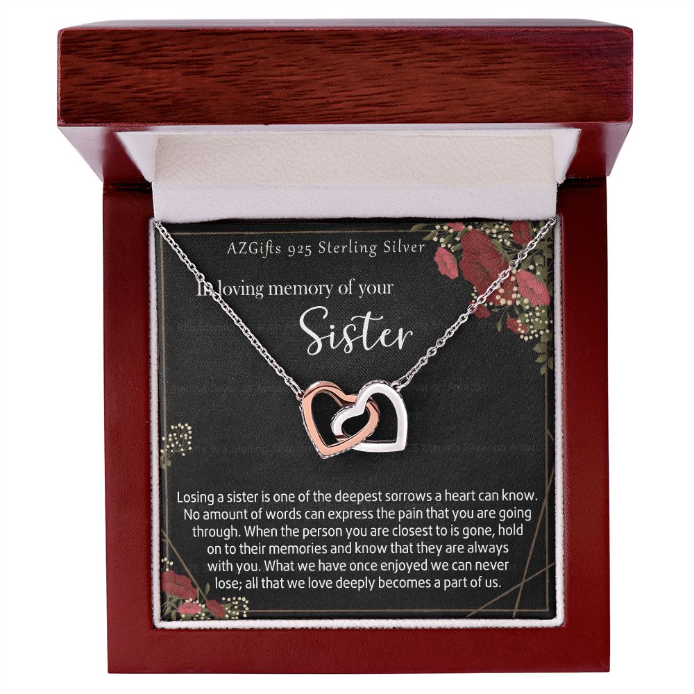 In Loving Memory Of Your Sister Necklace Memorial Gifts For Loss Of Sister Gift Mother Condolence Gift Grief Gift Remembrance Gifts for Bereavement Jewelry Gift for Women 301 Interlocking Hearts Necklace