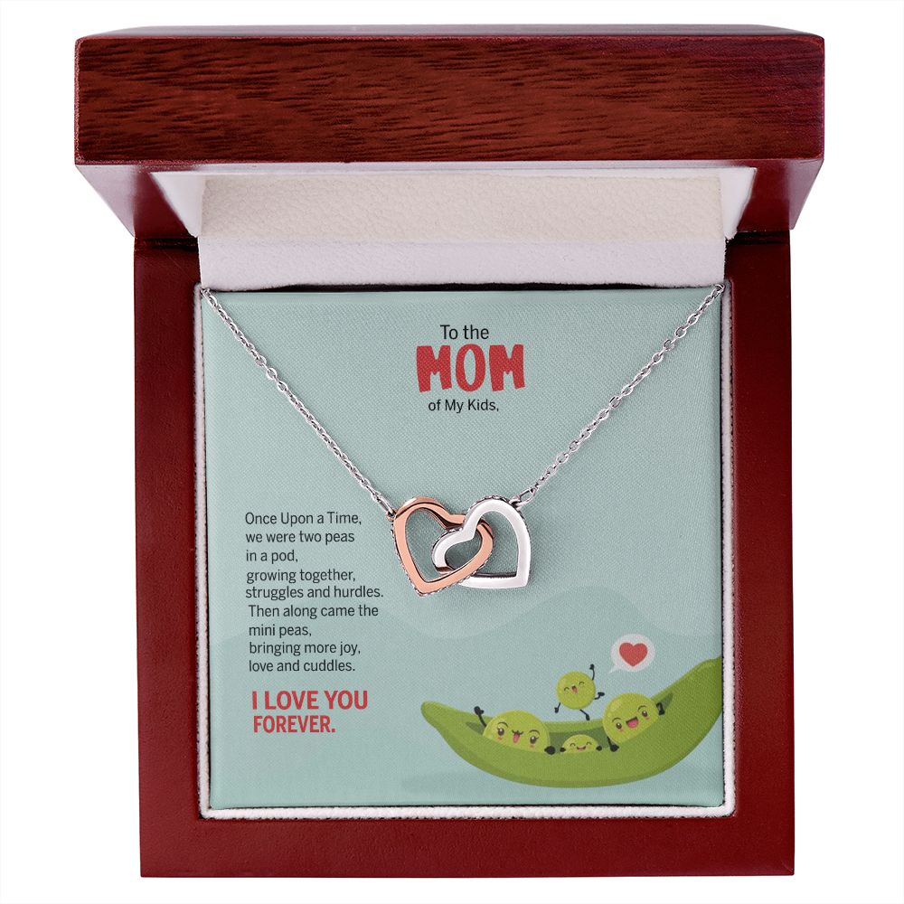 To My Mom Peas Pod Necklace From Kids, Gift For Mom On Mother's Day Jewelry Mom Interlocking Hearts Necklace