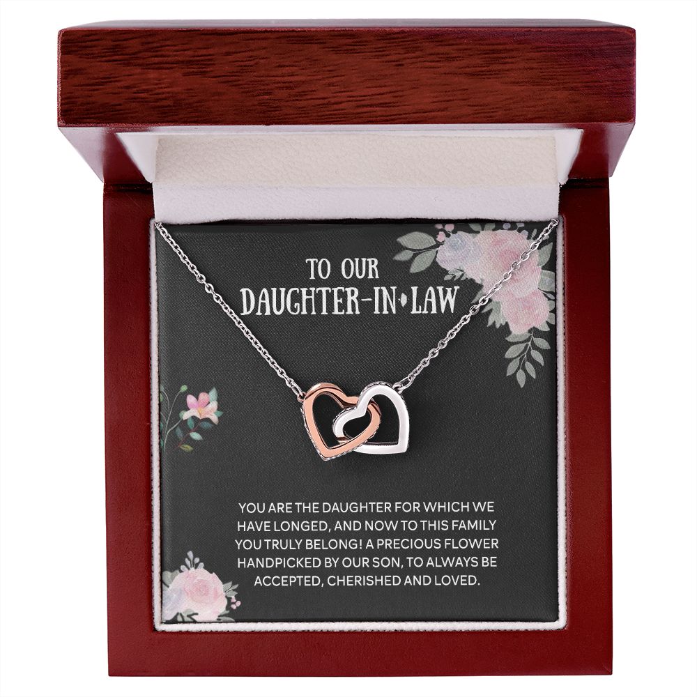 To Our Daughter-in-law Necklace from Mother-in-law Daughter-in-law Birthday Gift Interlocking Hearts Necklace