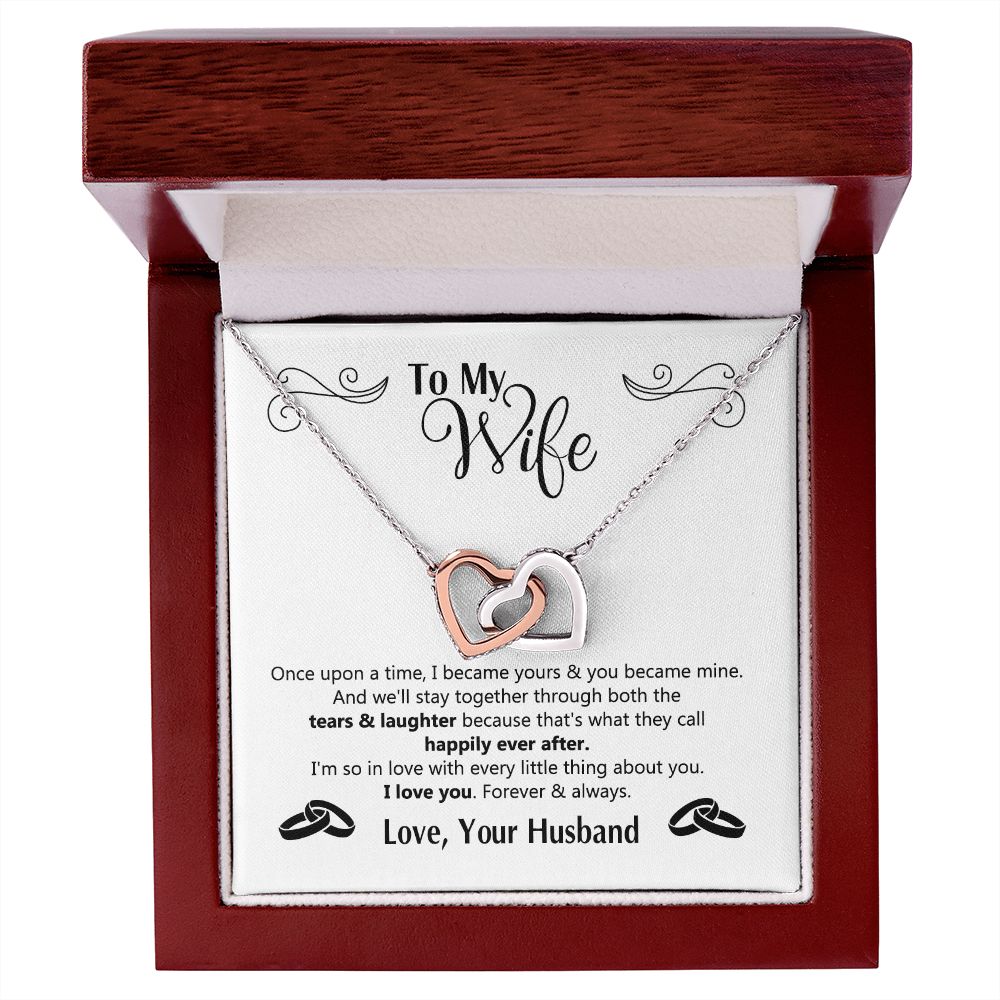 To My Wife Gift Necklace For Wife Anniversary For Wife Romantic Gifts For Her 175125613050 Interlocking Hearts Necklace