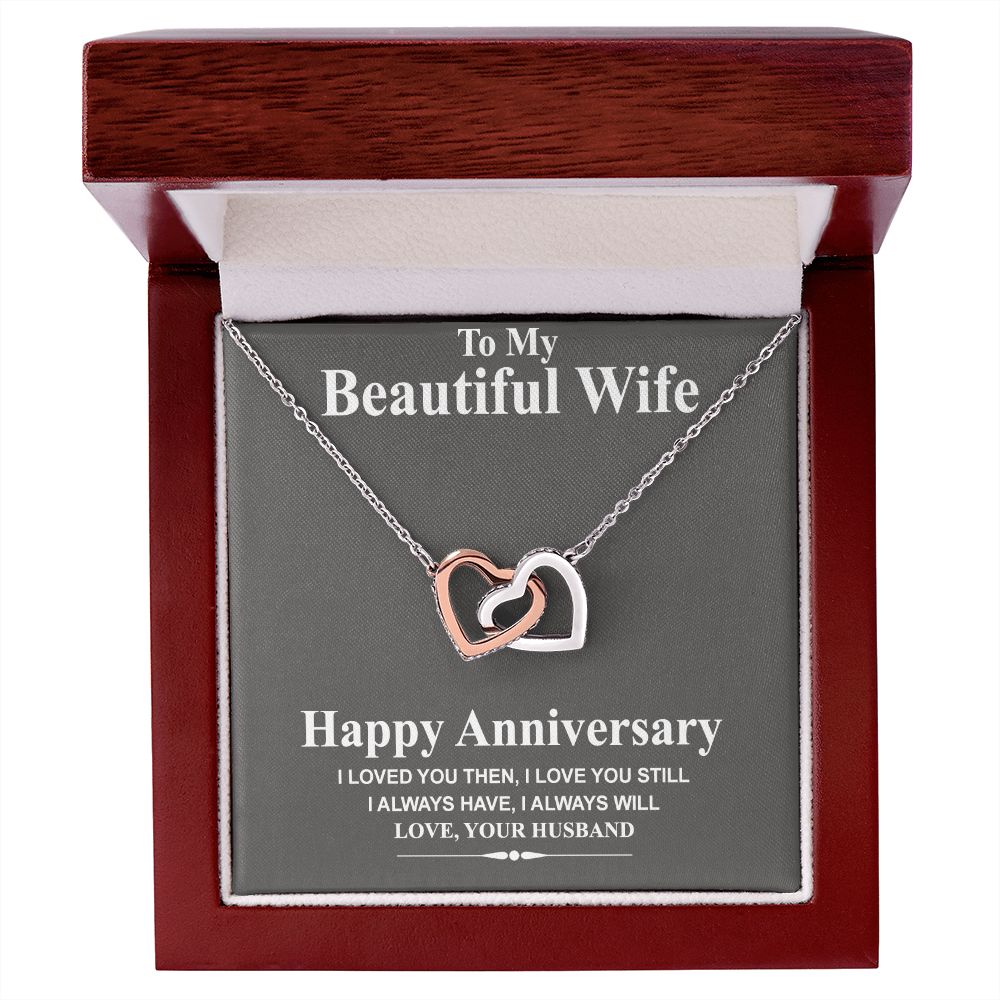 Wife Necklace Gift From Husband To My Beautiful Wife Pendant Necklace Anniversary Valentines Day Anniversary Jewelry with Message Card and Gift Box. Gift for Wife. Heart Necklace Gift Set for Wife