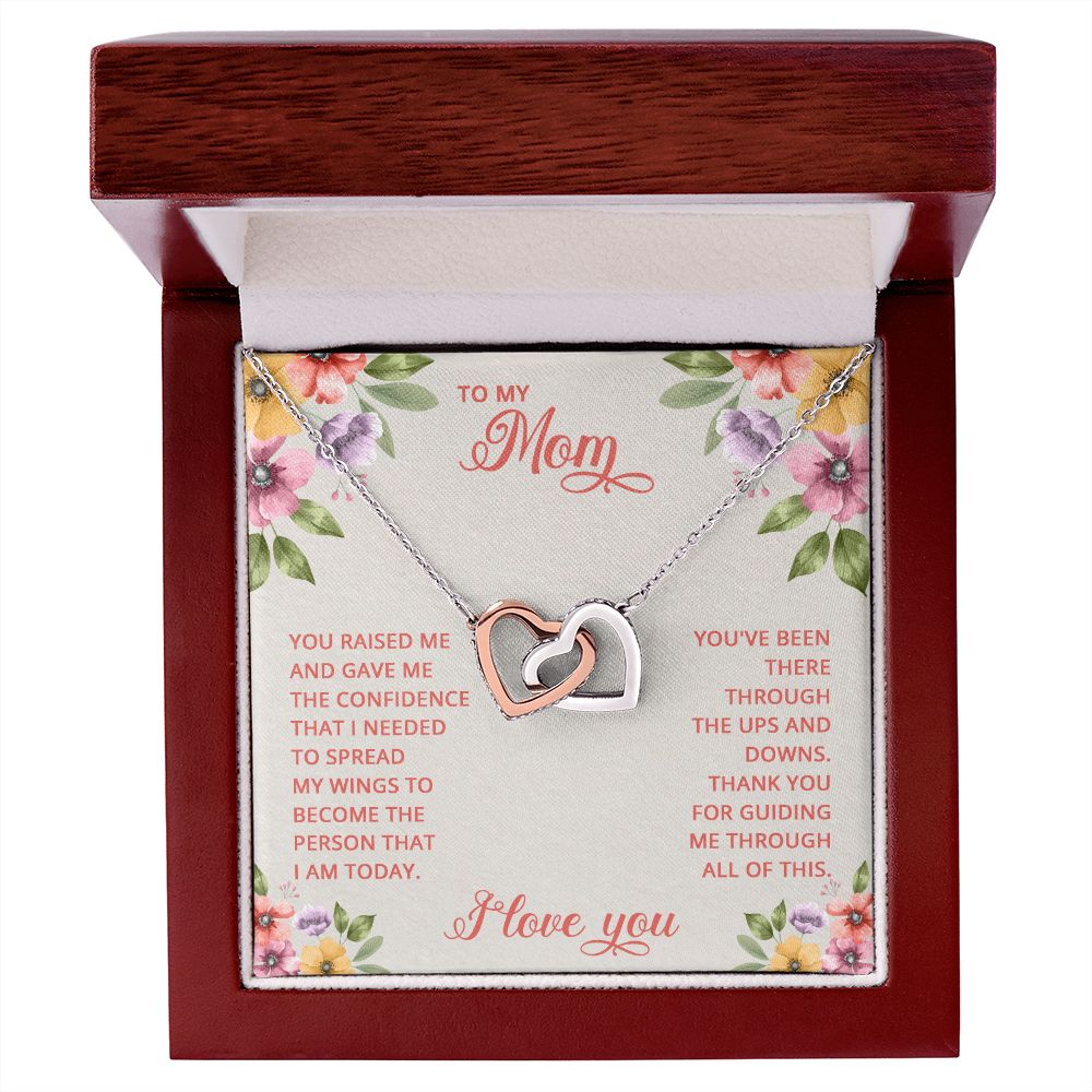 Mom Necklace Gifts for Mom from Daughter to Mom Gifts for Mothers Day from Daughter, To My Mom Necklace from Daughter to Mom Birthday Gifts Necklace with Message Card and Gift Box16 Interlocking Hearts Necklace