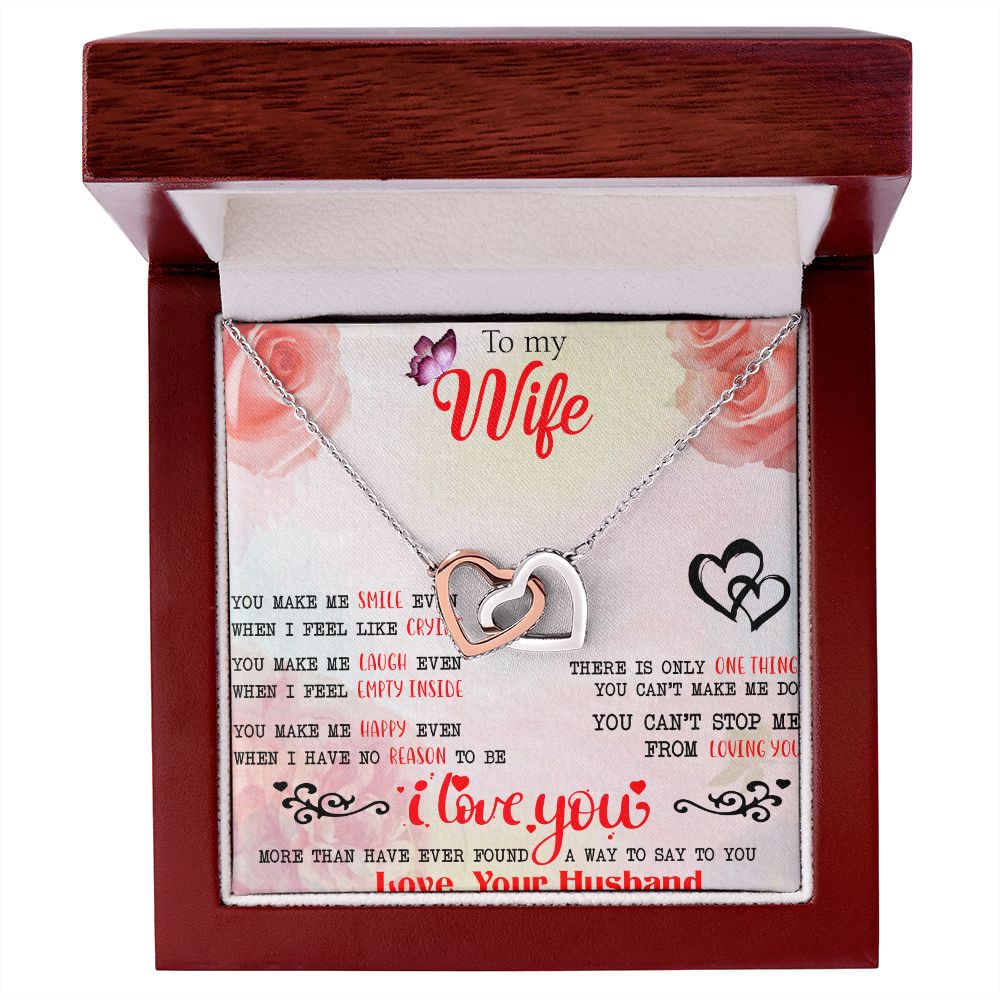 To My Wife Necklace, Wedding Anniversary Jewelry For Women, Necklace For Wife from Husband, Gift For Wife Birthday Gifts From Husband Necklace, Jewelry With Message Card In A Gift Box3 Interlocking Hearts Necklace