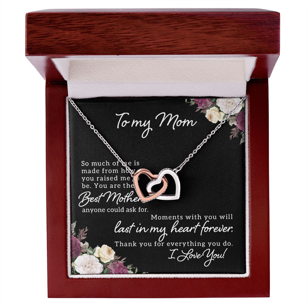 Mom Necklace Gifts for Mom from Daughter to Mom Gifts for Mothers Day from Daughter, To My Mom Necklace from Daughter to Mom Birthday Gifts Necklace with Message Card and Gift Box18 Interlocking Hearts Necklace