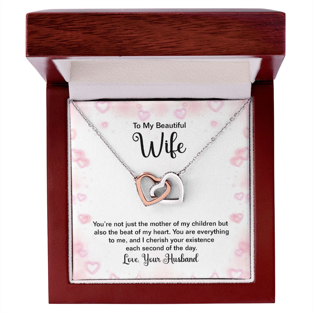 To My Beautiful Wife Necklace, Wedding Anniversary Jewelry For Women, Necklace For Wife from Husband, Gifts For Wife Birthday Gifts Necklace, Jewelry With Message Card In A Gift Box