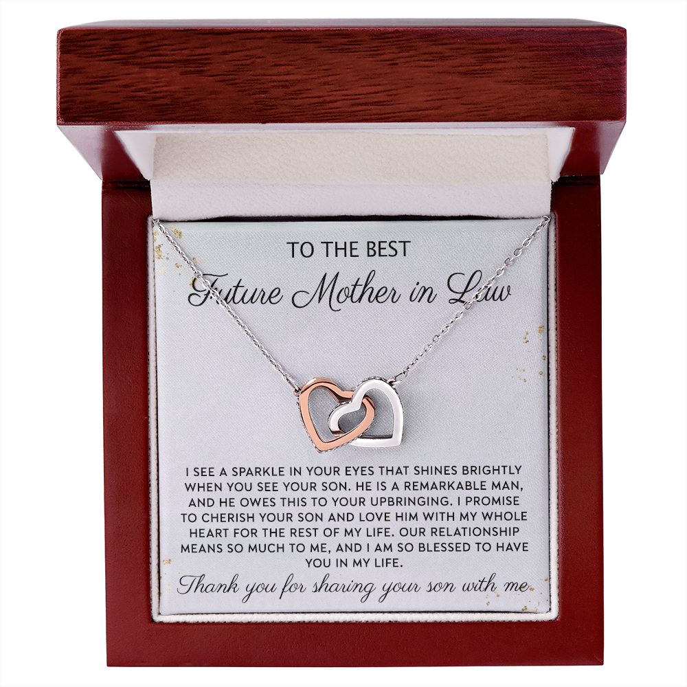 Gift to MIL Mother of the Groom Gift From Bride Wedding Gift Pendants from Bride Gifts for Mom Mother of the Bride Necklace Unique Groom Mom Interlocking Hearts Necklace