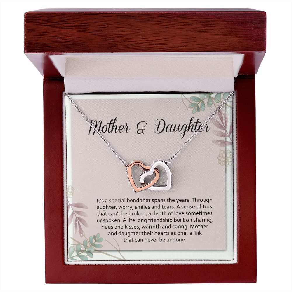 Mom Necklace Gifts for Mom from Daughter to Mom Gifts for Mothers Day from Daughter, To My Mom Necklace from Daughter to Mom Birthday Gifts Necklace with Message Card and Gift Box2245 Interlocking Hearts Necklace