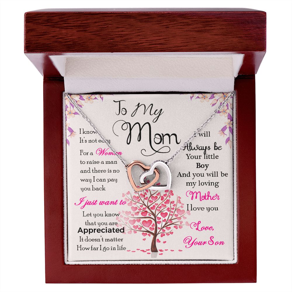 To My Mom Necklace Pendant Gift From Son I Know It's Not Easy For A Woman Necklace For To Mom Happy Mothers Day Mother In Law Gift On Birthday Anniversary Gift 30821 Interlocking Hearts Necklace